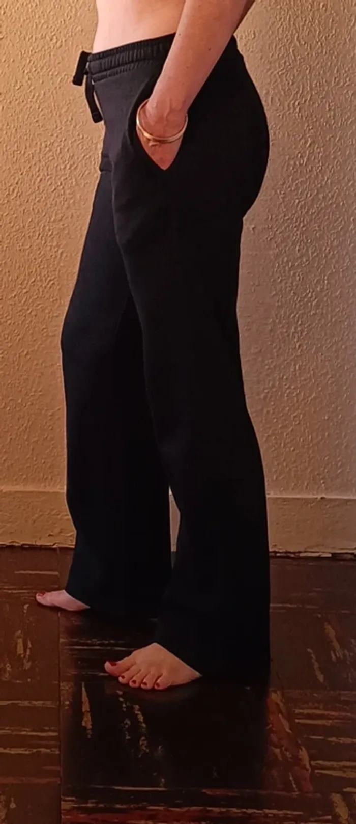 Pantalon de survêtement molleton noir T. 10-12 ans - photo numéro 2