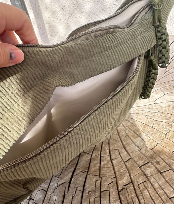 Sac à main kaki velours côtelé - photo numéro 6