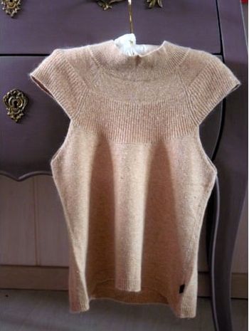 Pull hiver fille Jean Bourget cachemire angora 6 ans beige TBE