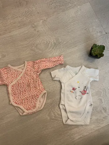 Lot de 2 body 0 mois fille