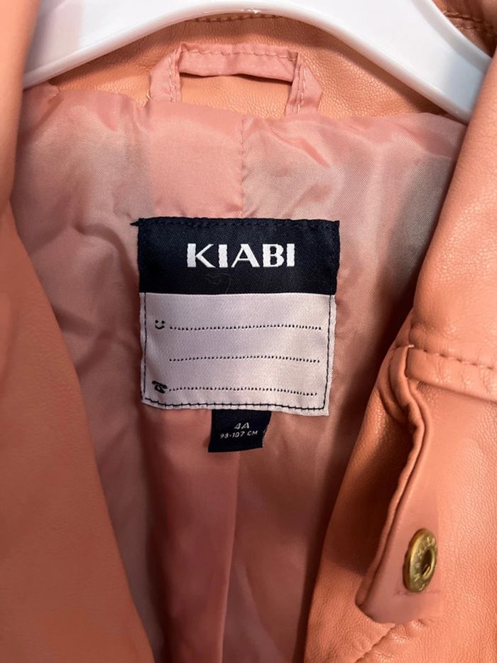 Perfecto / veste en simili cuir rose poudré 3 ans - photo numéro 4
