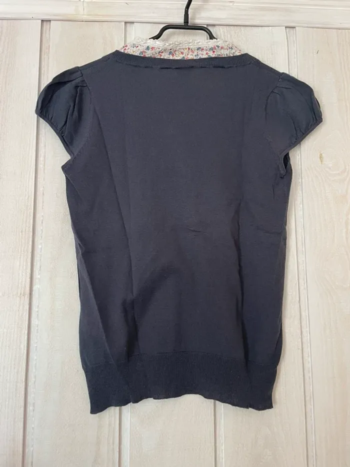 T-shirt MC gris effet 2 en 1 - Camaïeu - S - photo numéro 2