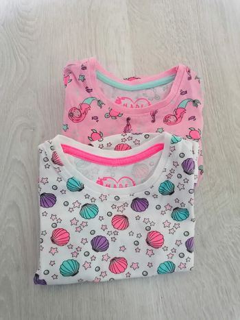 Lot de 2 T-shirts rose fille bébé made with love