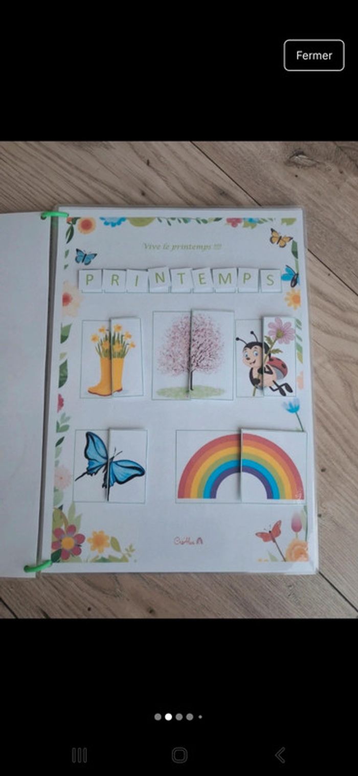 Livret d'activités thème printemps. Pédagogie montessori. Busy book quiet book - photo numéro 2