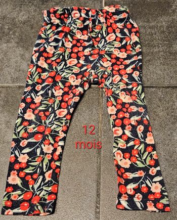 Pantalon / legging fleuri, 12 mois.
