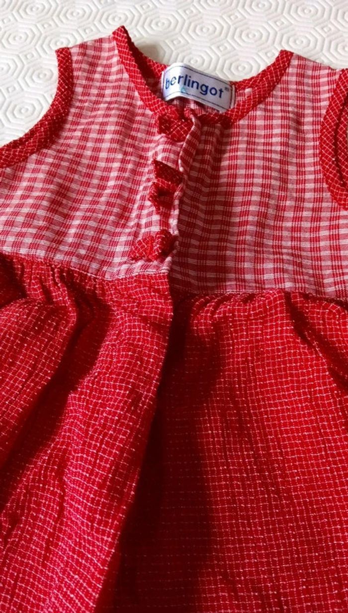 Robe à petits carreaux rouges 6 mois - photo numéro 3