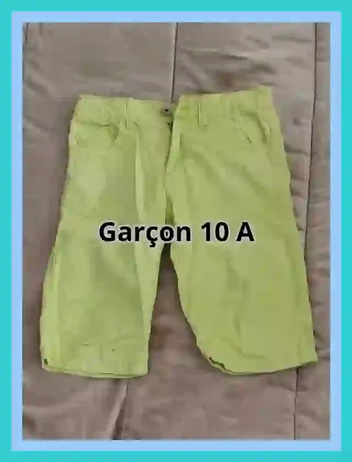 Pantacourt Inextenso jaune vert garçon 10 ans  7513981017