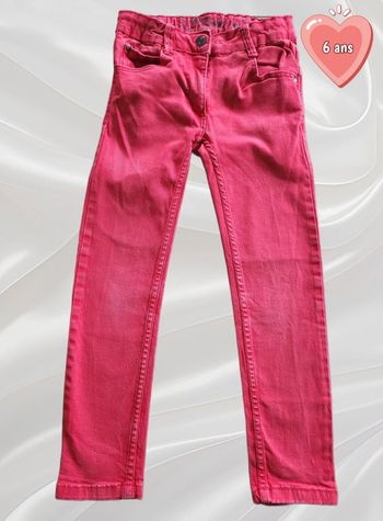Pantalon jean rouge fille 6 ans
