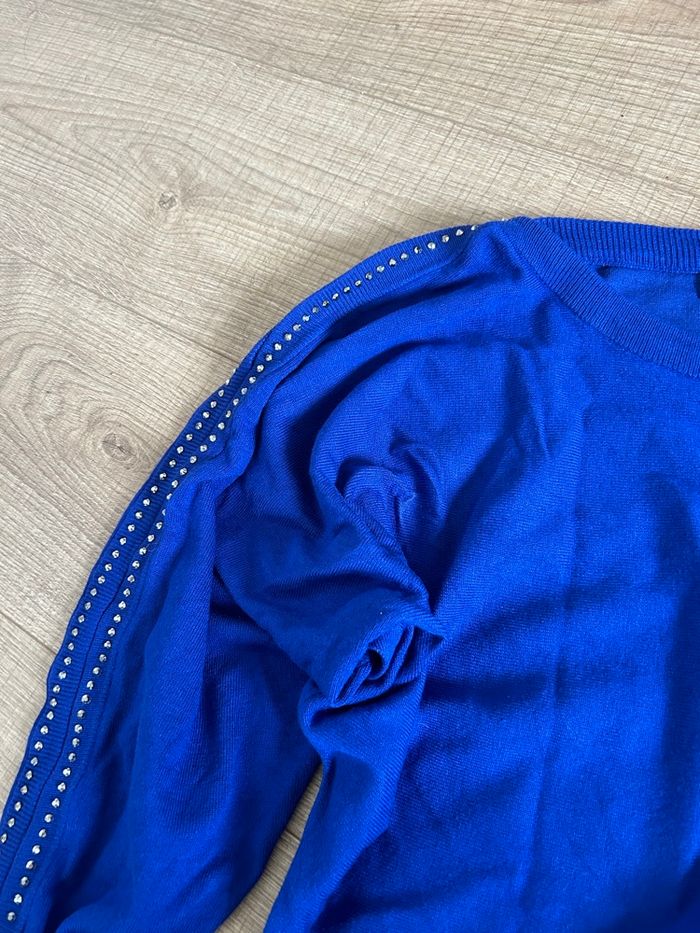 Pull bleu avec strass Enzoria taille unique jamais porté - photo numéro 8