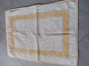 tapis de bain blanc et jaune 64 x 44 cm Jimval
