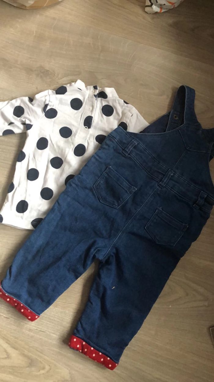 Ensemble salopette t-shirt minnie disney 9/12 mois - photo numéro 4