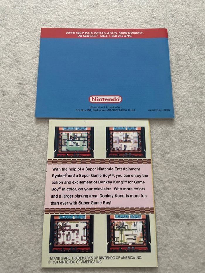 Notice Donkey Kong Nintendo Gameboy - photo numéro 2