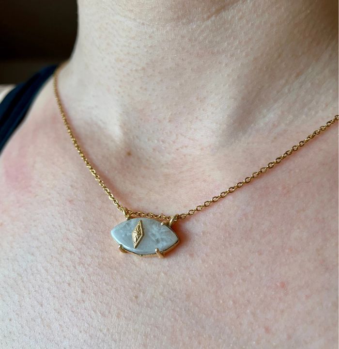 Collier amulette œil protecteur Pierre de Lune - photo numéro 6