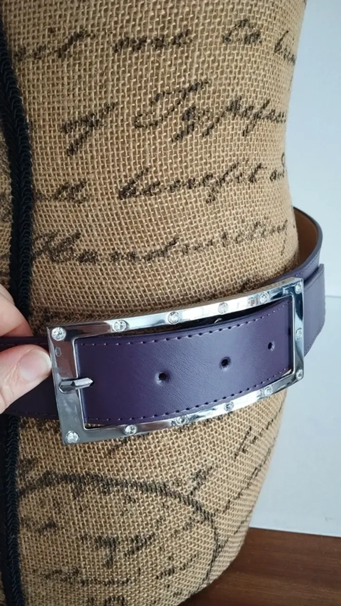 Ceinture violette boucle strass taille 85 cm - photo numéro 6