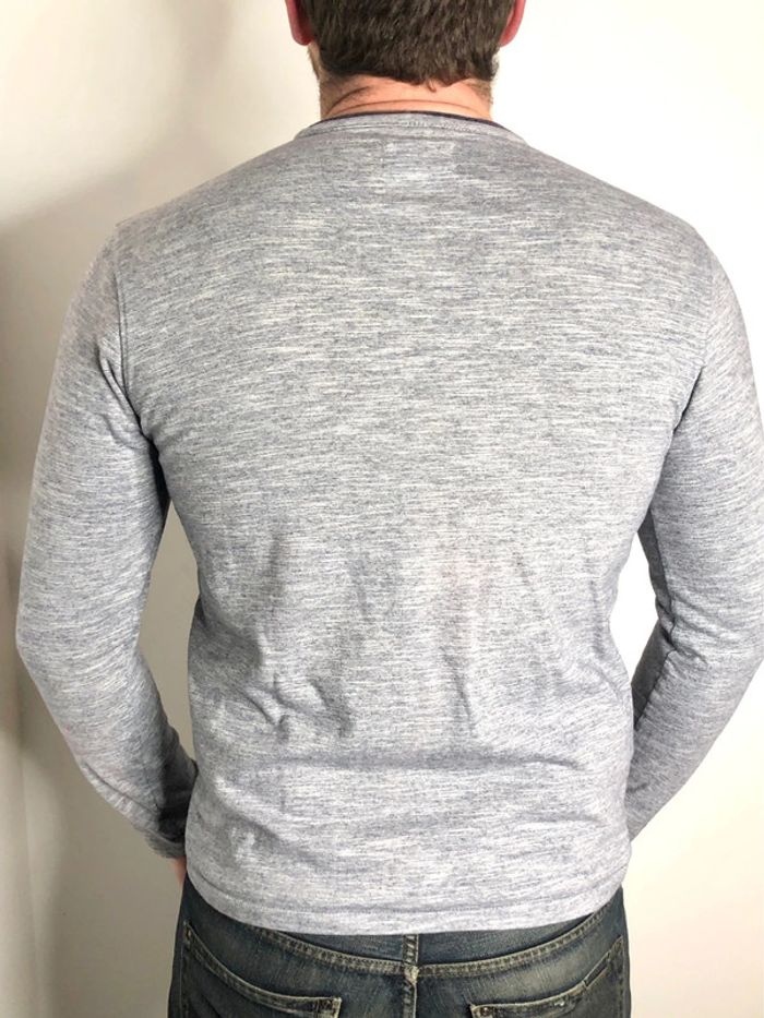 T-shirt manches longues bleu chiné Lee Cooper taille XL - photo numéro 4