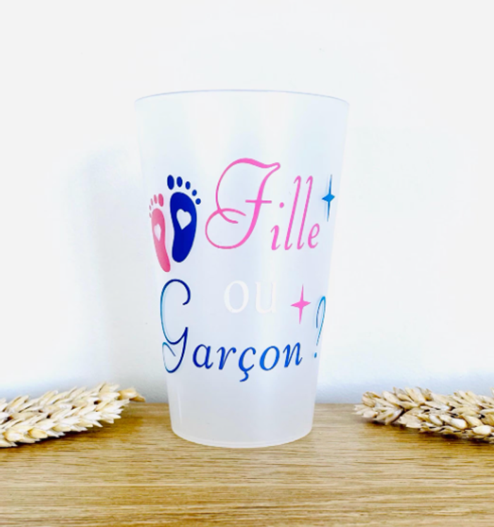 Gobelet personnalisé babyshower Fille ou Garçon ?
