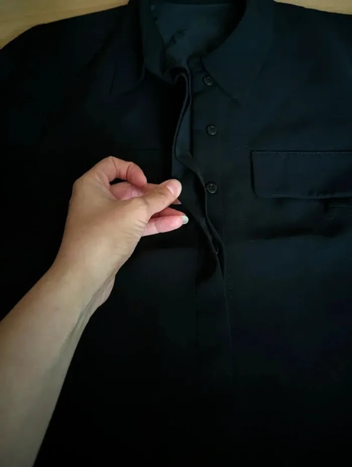 Chemise épaisse noire made in france - photo numéro 4