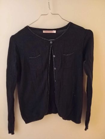 Gilet avec liseré argenté fille 10 ans