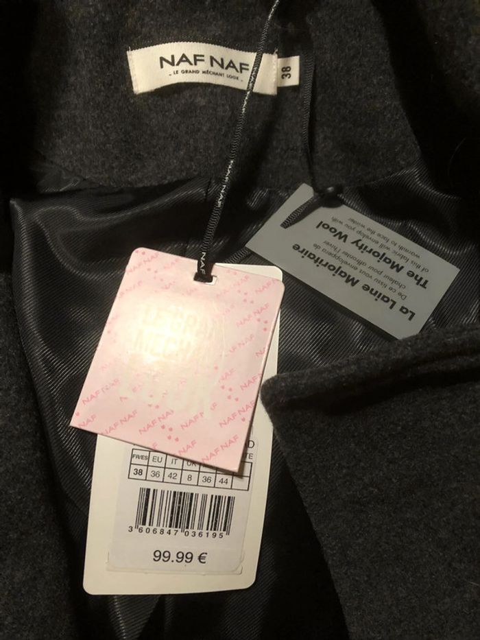 Manteau en laine gris Naf naf - n e u f - photo numéro 4