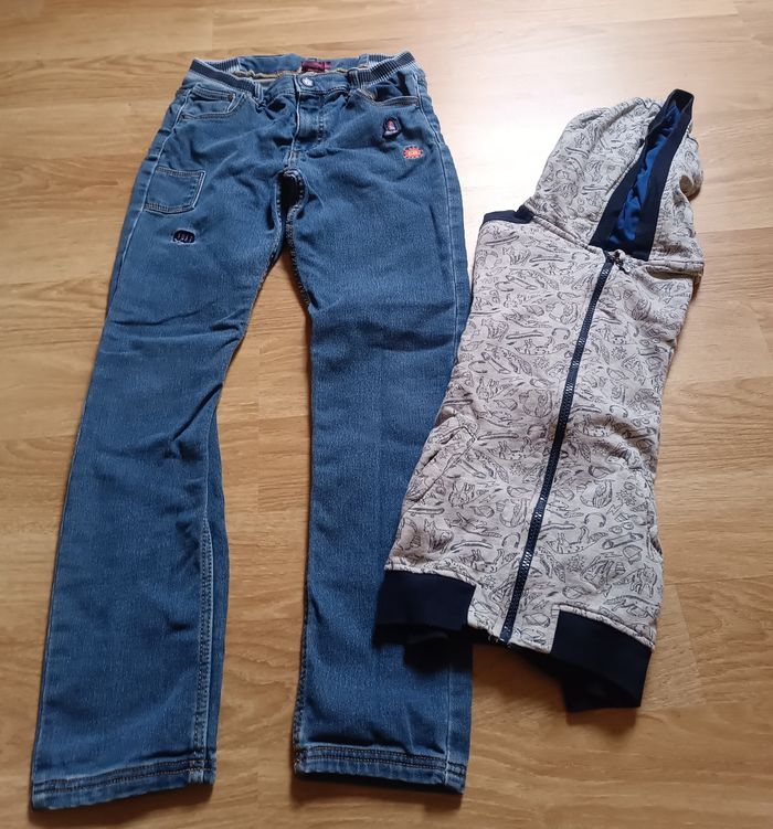 Ensemble jean et Sweat zippé à capuche Sergent major 11  ans