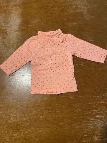 T-shirt col roulé abricot