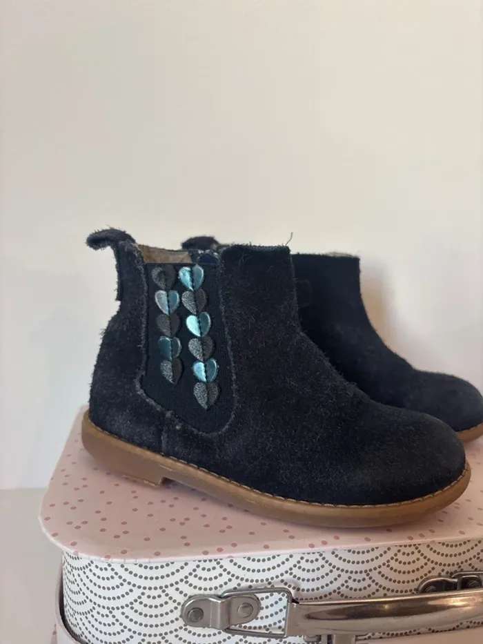 Bottines en daim bleu marine sergent Major - photo numéro 2