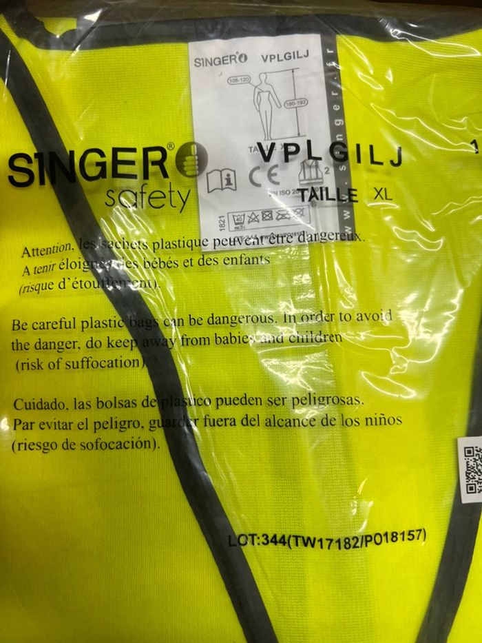 50 gilets jaune fluo singer xl neuf - photo numéro 2