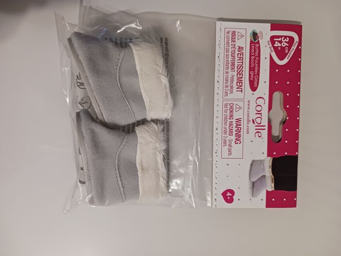 Bottes fourrées grises corolle poupée 36cm neuf