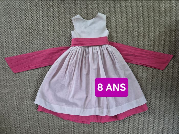 Robe cérémonie nœud fushia - 8 ans