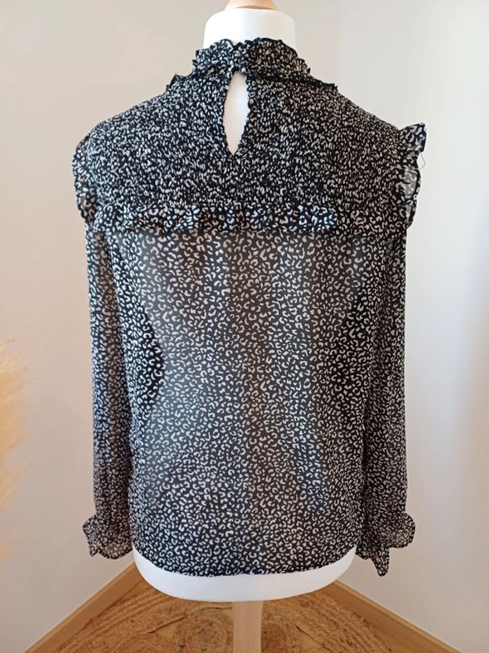 Blouse noire à imprimé Léopard Majolica taille M 38 - photo numéro 7