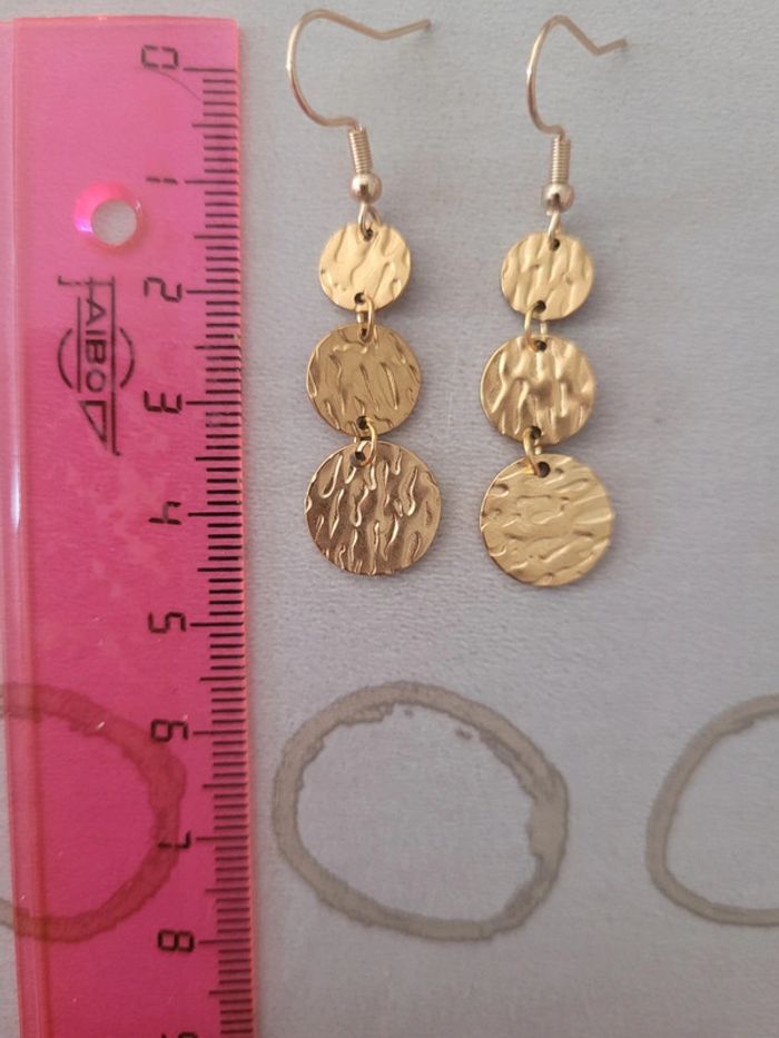 Boucles d oreilles acier inoxydable doré