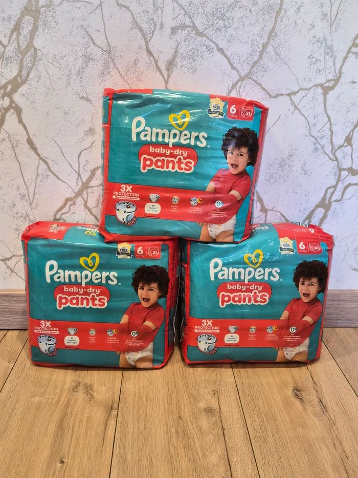 Lot de 3 paquet de couche Pampers baby dry pants taille 6