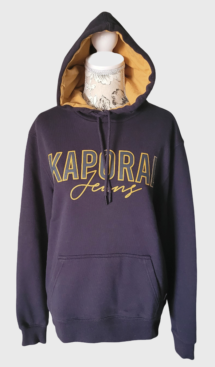 Sweat à capuche marine et orange Kaporal Jeans Taille M/L
