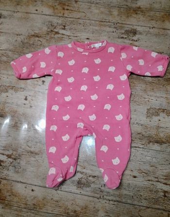 Joli pyjamas / grenouillère en coton fille 3 mois
