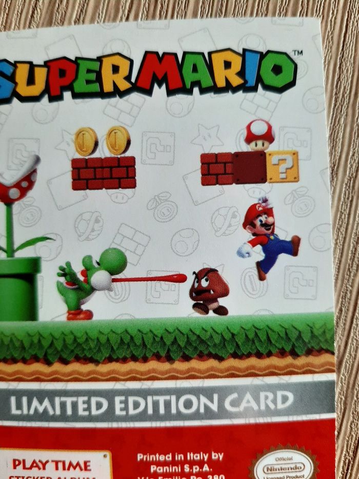 Lot 2 cartes Panini édition limitée super Mario playtime - photo numéro 2