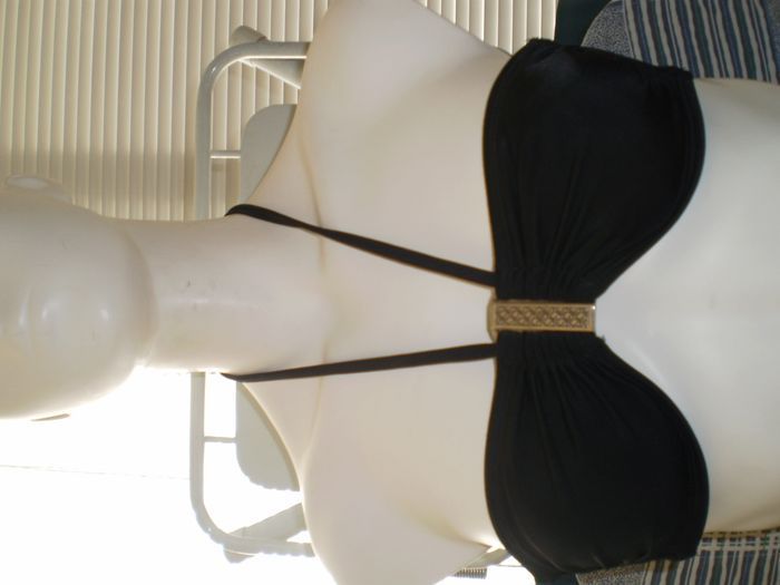 haut de maillot de bain noir et argent t 38 - photo numéro 4