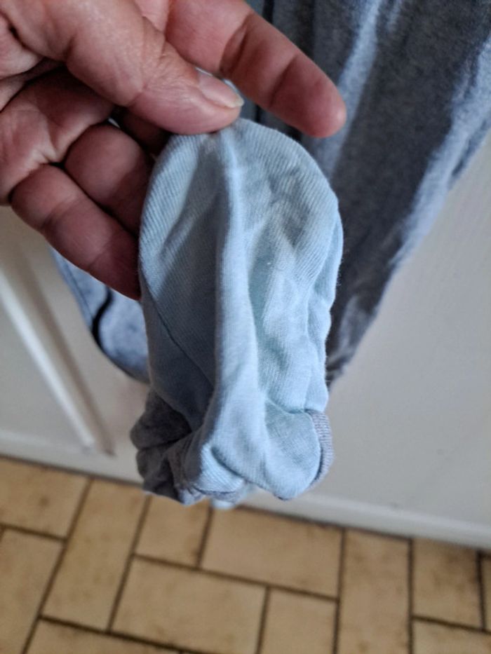 Pyjama fin et léger 1 pièce gris et bleu clair tazz 12/18mois 80cm - photo numéro 4