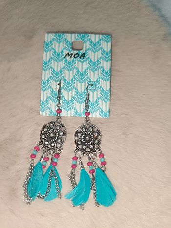 Boucle d'oreille Attrape Rêve-Turquoise🩵Moa
