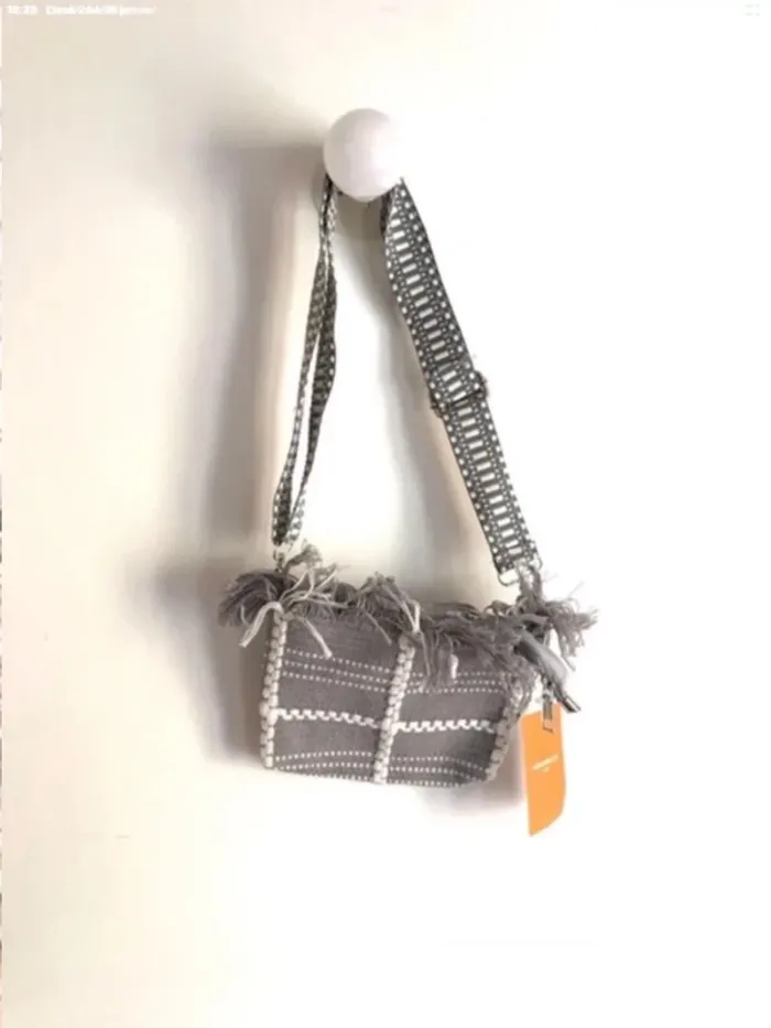 Sac a franges gris Aquarelle neuf avec étiquettes - photo numéro 6