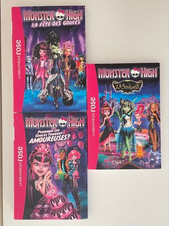 📚 Lot 3 romans Monster High – Tomes 1 à 3 – Bibliothèque Rose – Très bon état