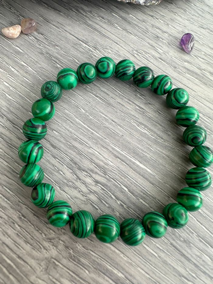 Bracelet en Malachite véritable du Chili – Pierre naturelle - photo numéro 3