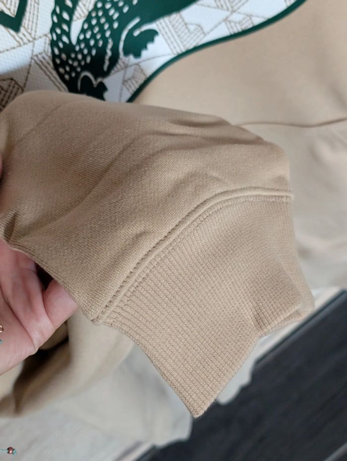 Sweat beige à capuche Lacoste 4XL neuf - photo numéro 9