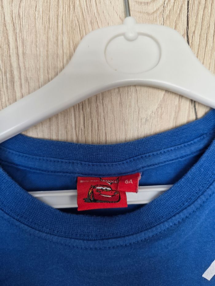 TEE-SHIRT GARÇON 👦 DISNEY PIXAR THE CARS BLEU TAILLE 6ANS - photo numéro 3