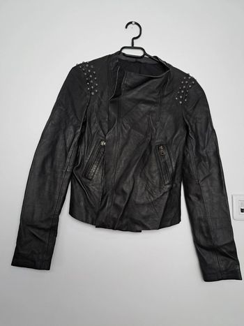 Zara noir veste moto femme 34