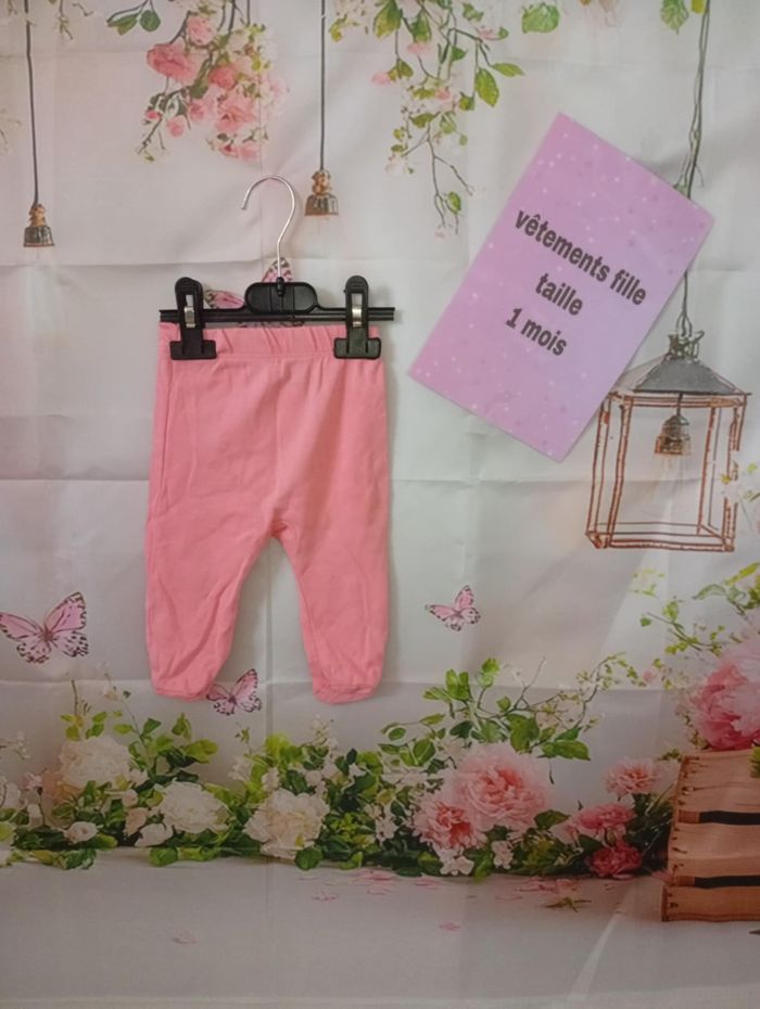 Ensemble 3 pce ( tee-shirt manches longues + 2 leggings ) Vertbaudet rose taille 1 mois / 56 cm - photo numéro 7