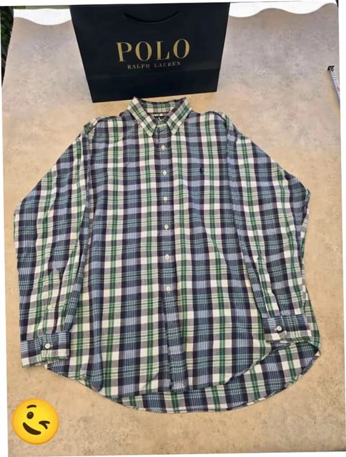 Chemise Ralph Lauren manche longue Taille XL bleu Homme Men CHE100 - photo numéro 4