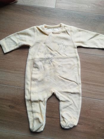 Pyjama velours une pièce mixte 3 mois