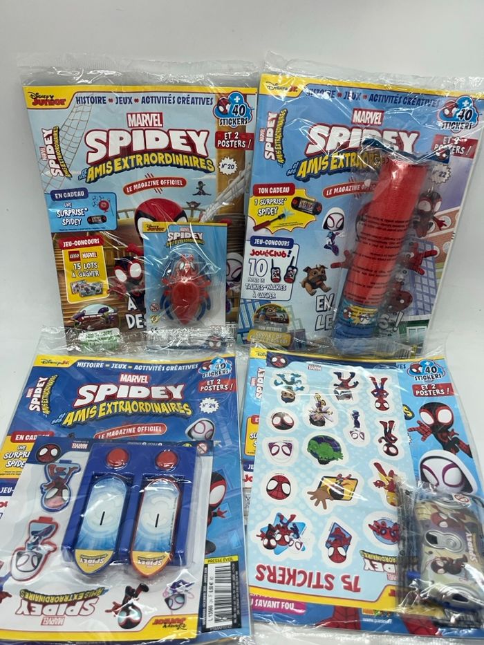 Lot de 4 magazines livres d'activité Spidey Disney Spiderman avec leurs jouets - photo numéro 4