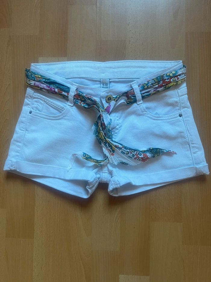 Short jeans fille blanc Zara Girls taille 9-10ans 140cm