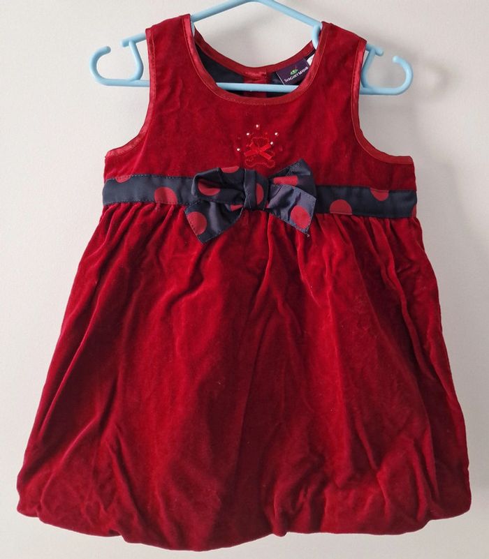 Robe en velours rouge Sergent Major 12M (BE avec défaut) - photo numéro 3
